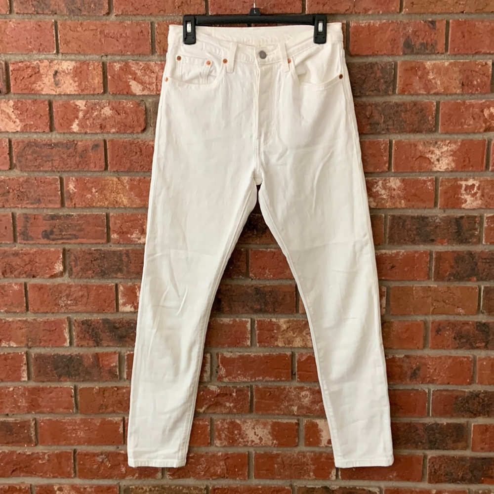 Levi’s 501 S White Button Fly Skinny Jeans